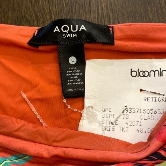 Aqua Swim tropical bikini bottom basic scoop bottom size L NEWw/ RETICKETED TAG - Picture 3 of 4